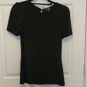 Black puffy shoulder top